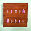Pink Marble Heart Press-On Nails