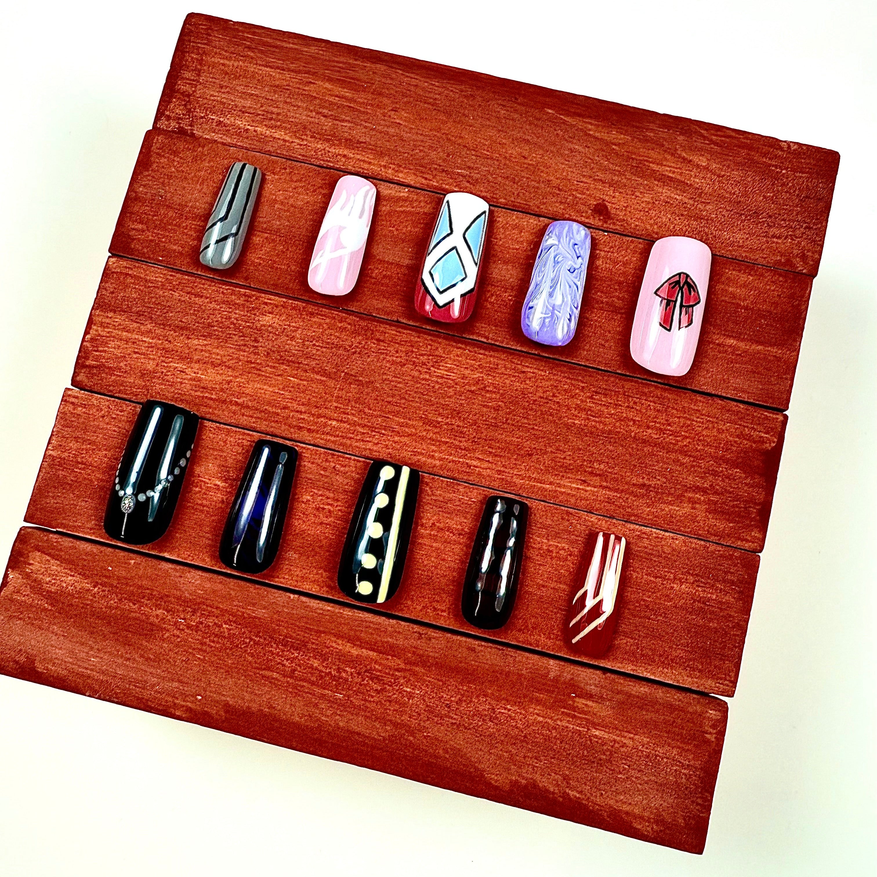 Fairy Tail Inspired Press-On Nails – Mavis & Zeref