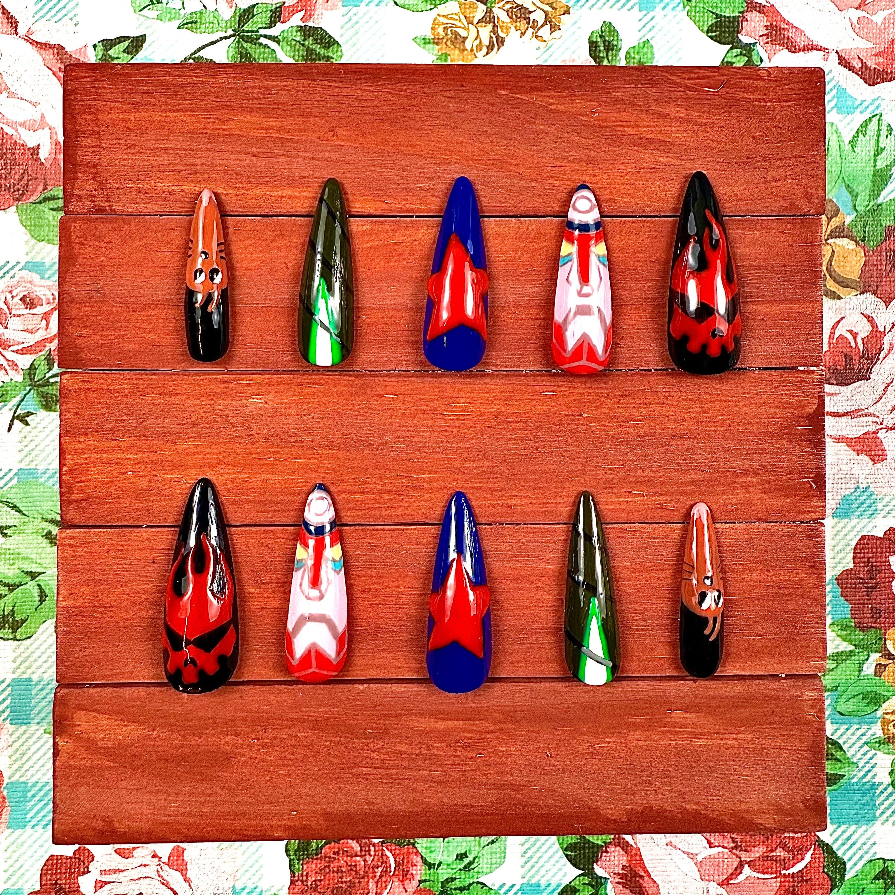 Gurren Lagann Inspired Press-On Nails