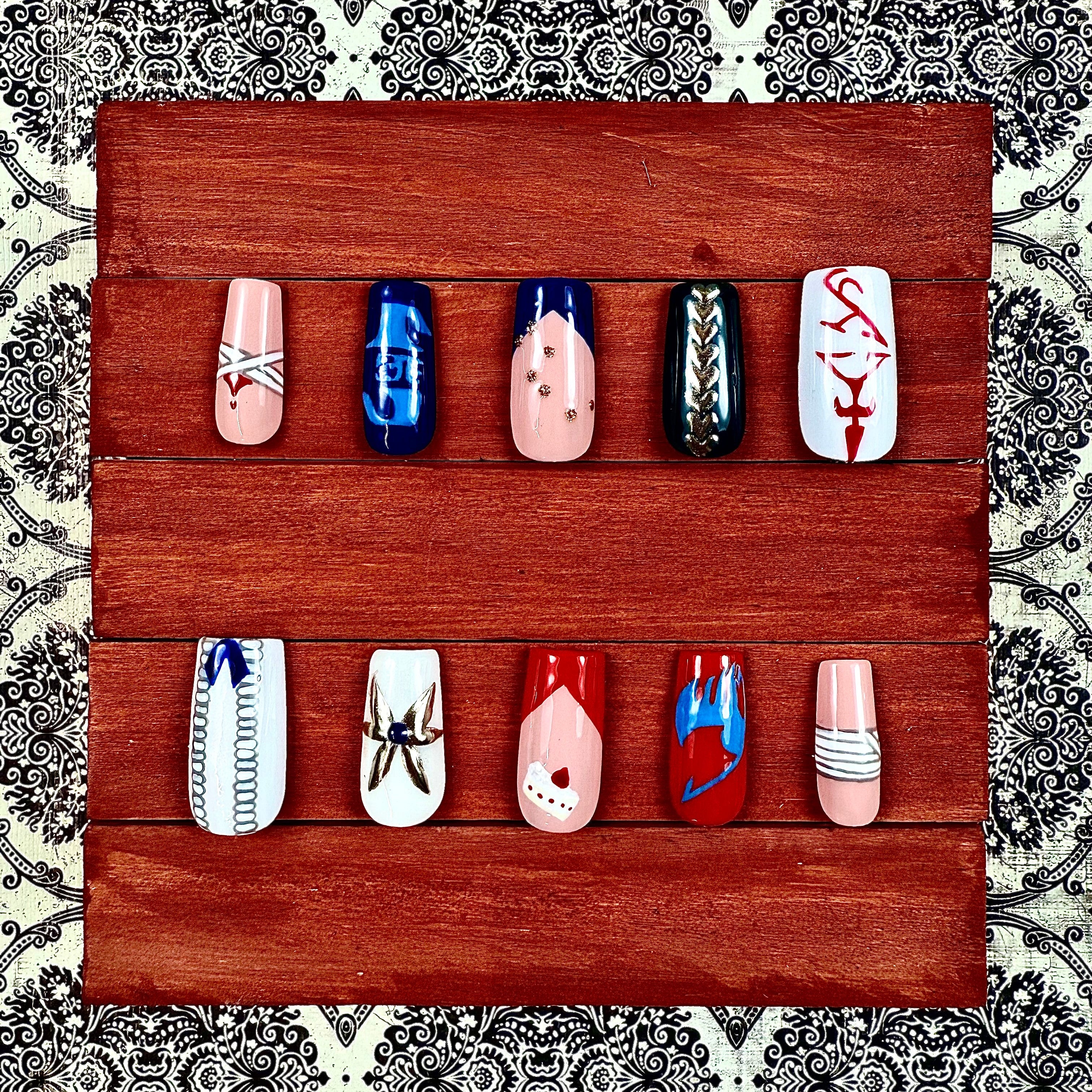 Fairy Tail | Erza & Jellal Inspired Press-On Nails