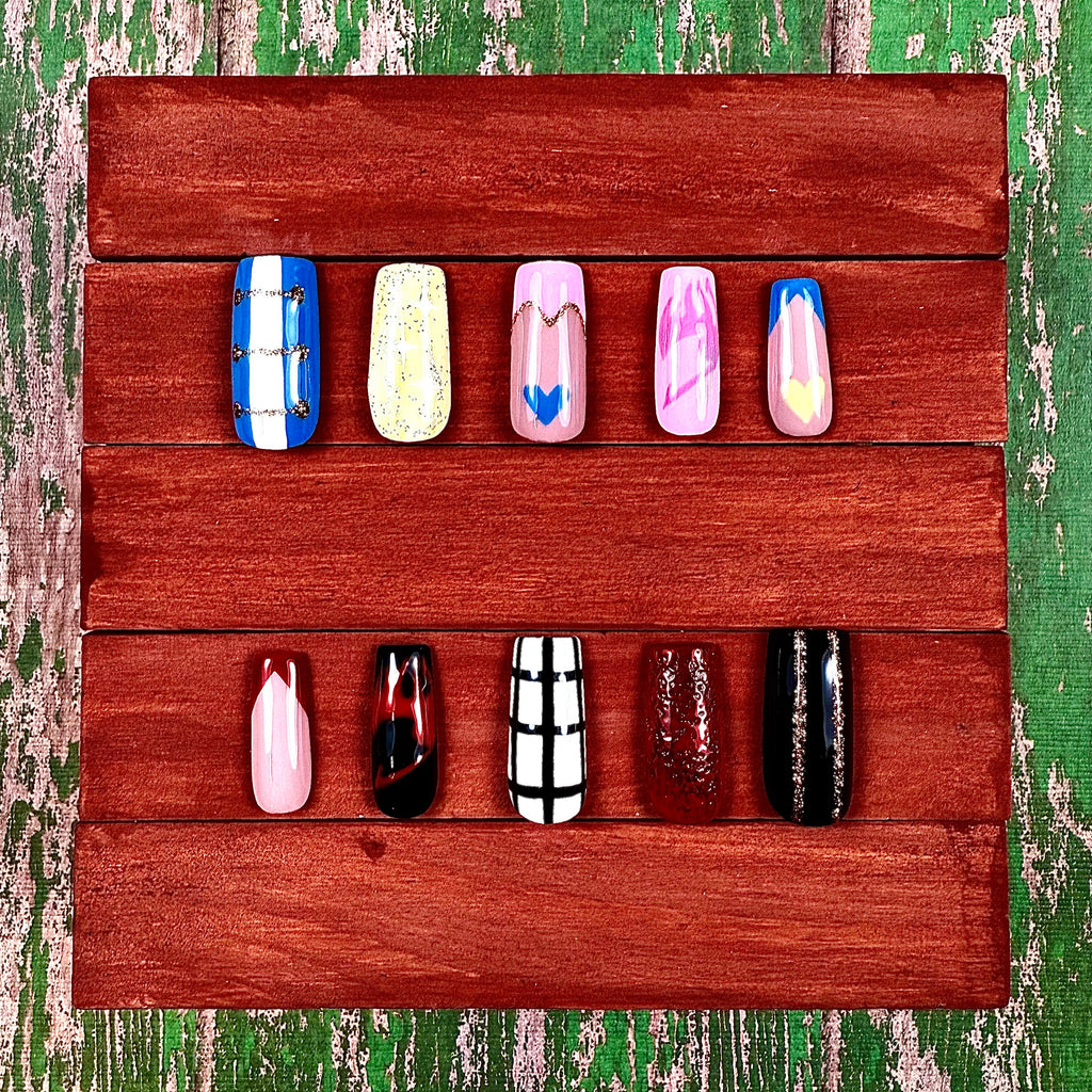 Fairy Tail Inspired Press-On Nails – Natsu & Lucy