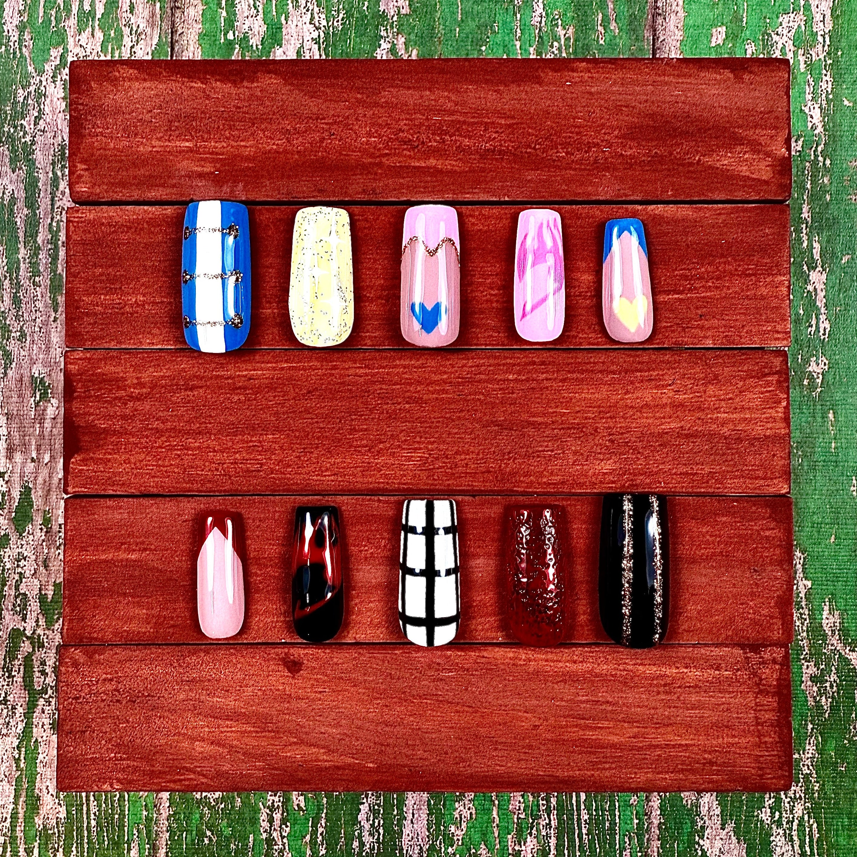 Fairy Tail Inspired Press-On Nails – Natsu & Lucy