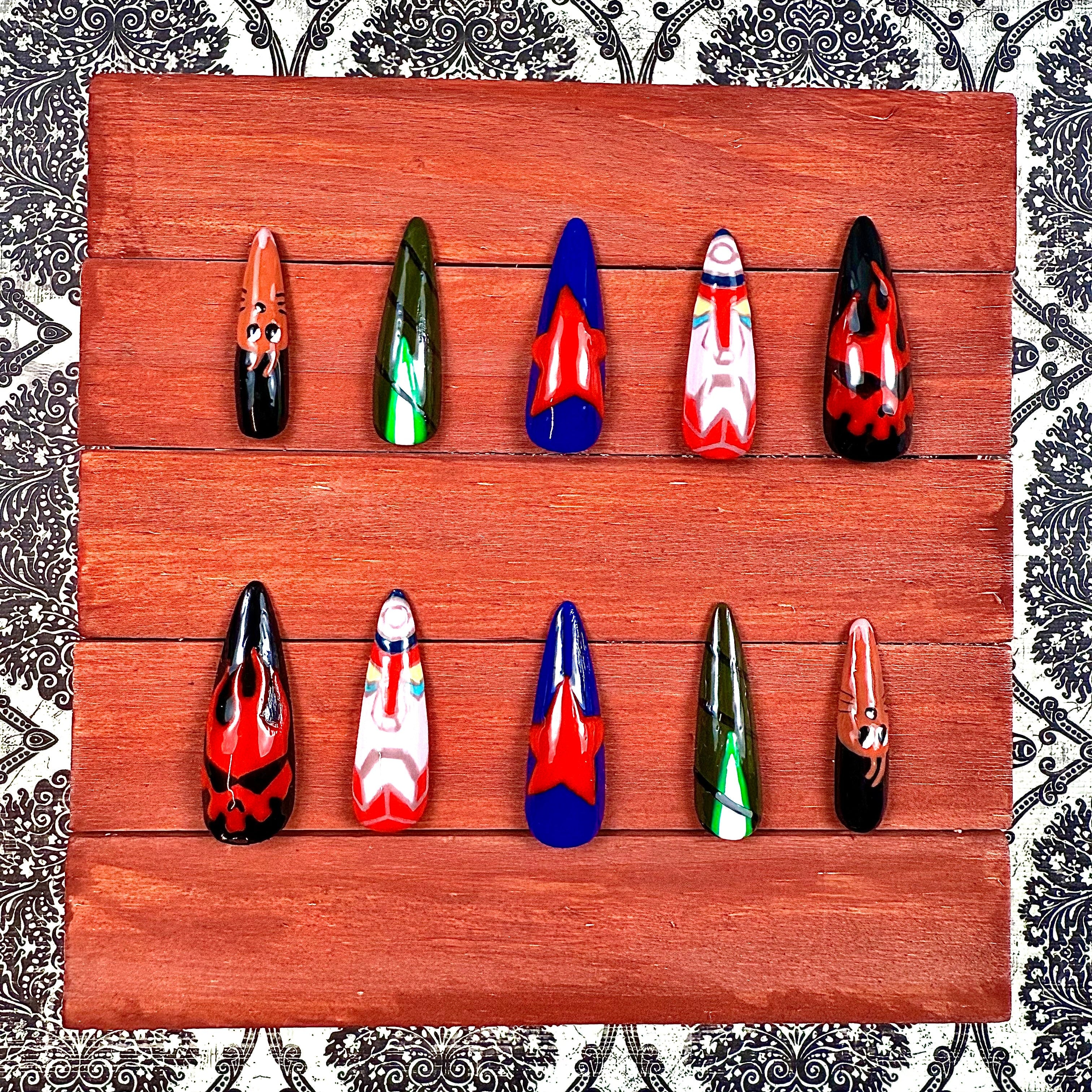 Gurren Lagann Inspired Press-On Nails