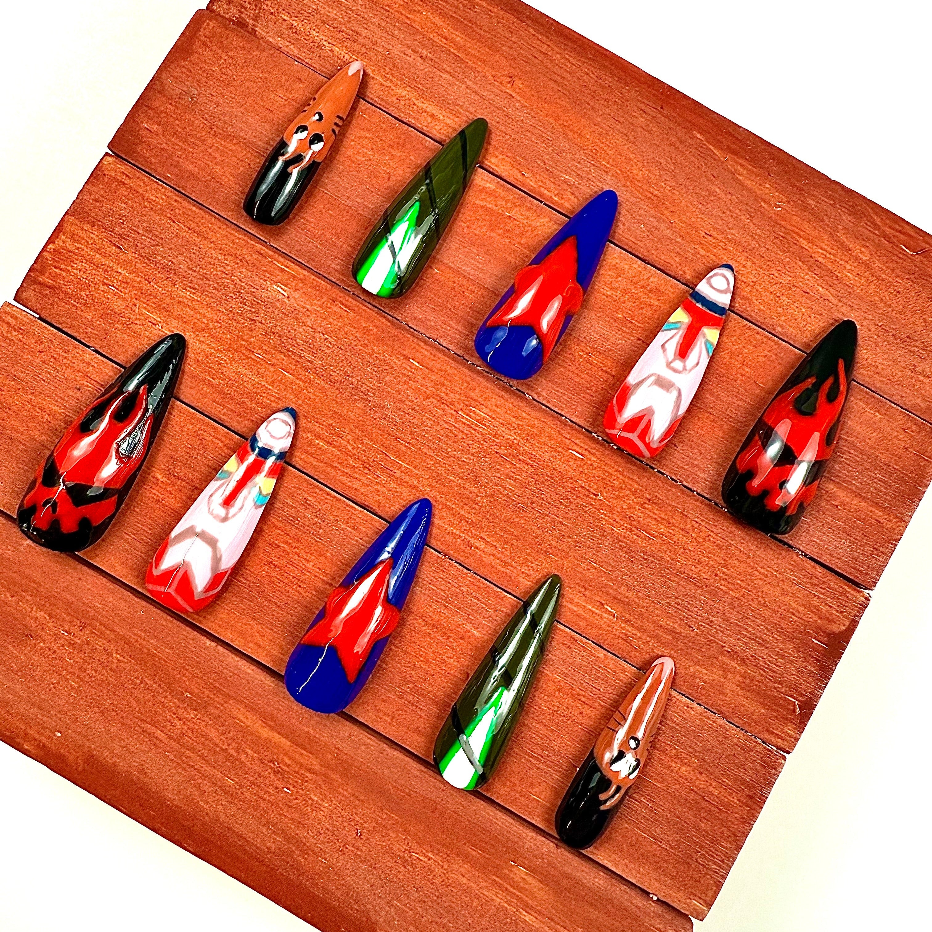 Gurren Lagann Inspired Press-On Nails