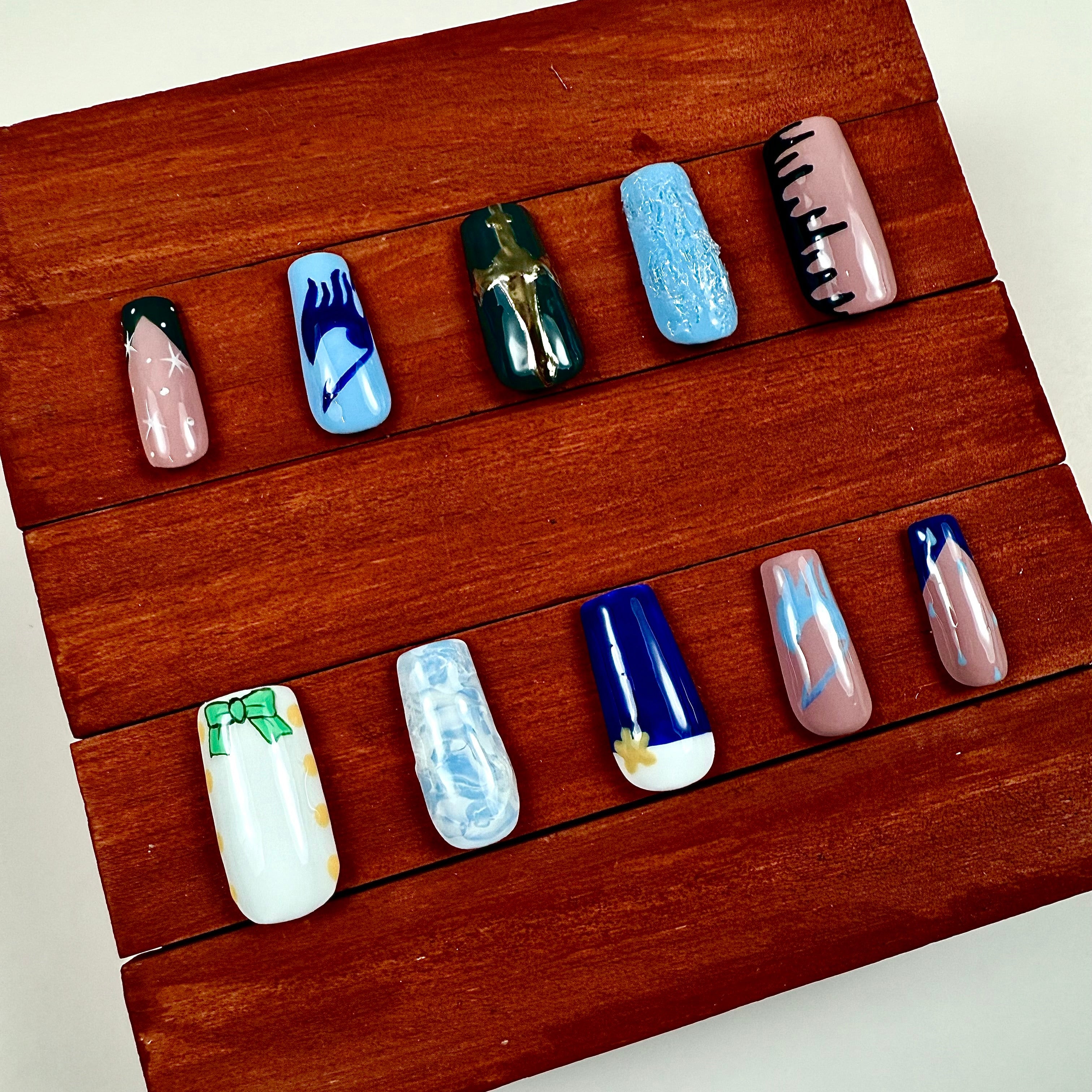 Fairy Tail Grey & Juvia Inspired Press-On Nails | Anime Nail Set