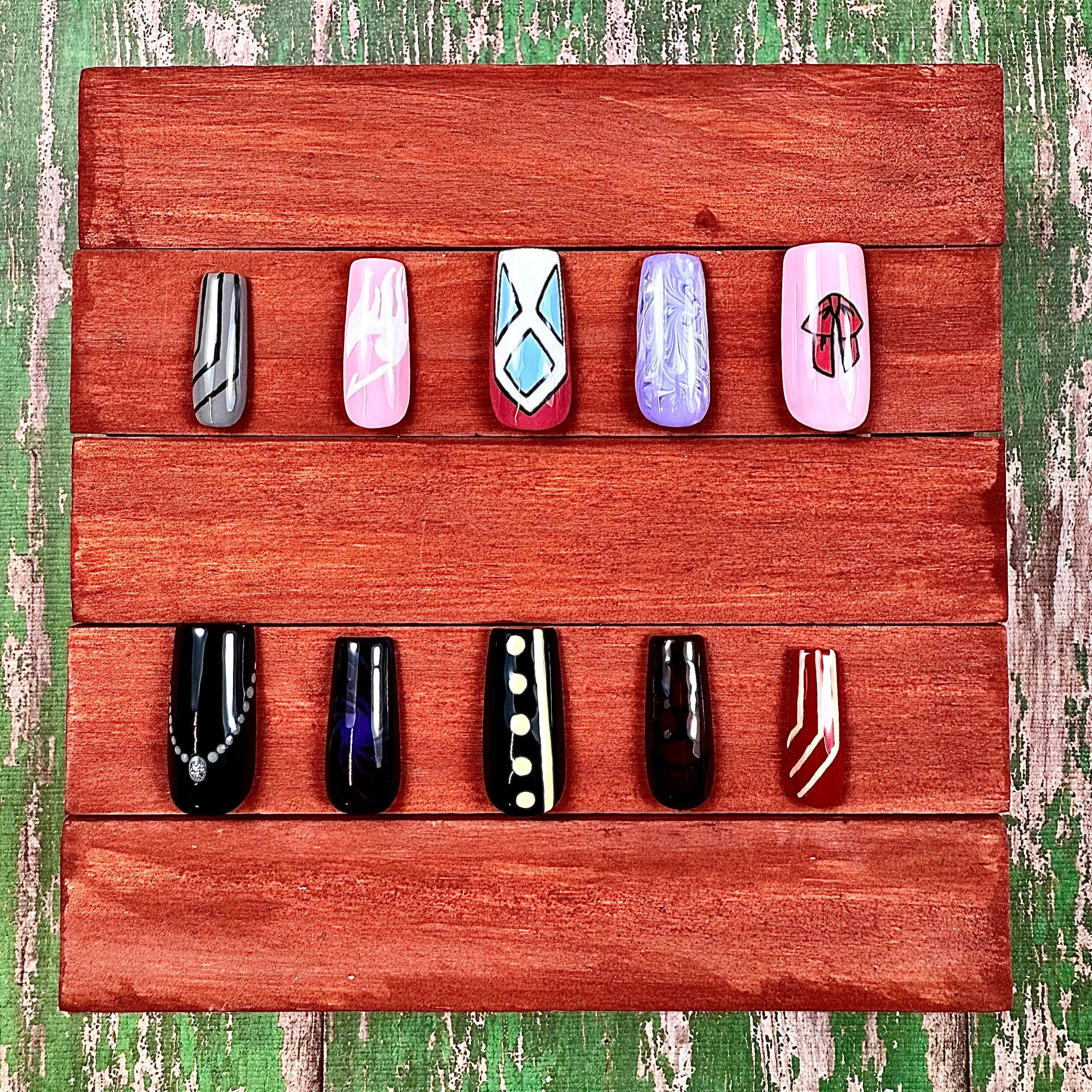 Fairy Tail Inspired Press-On Nails – Mavis & Zeref