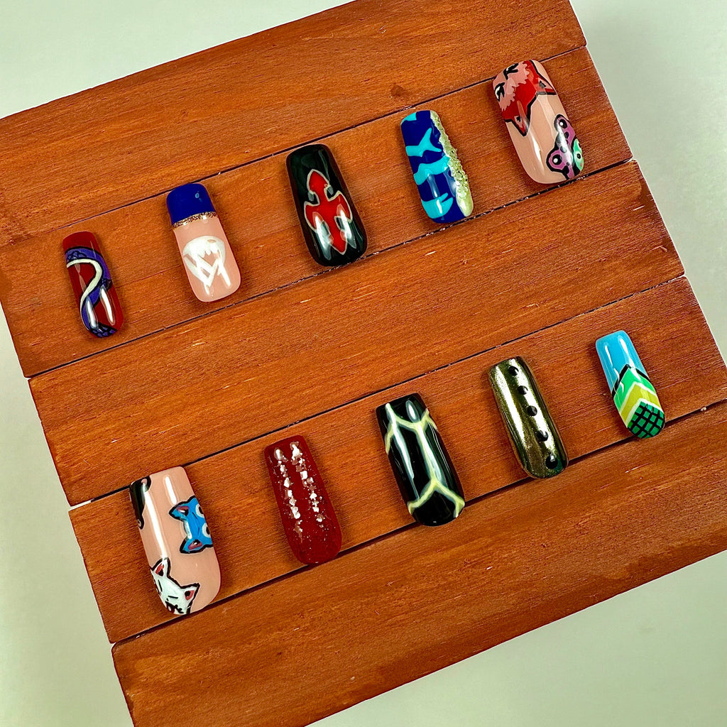 Fairy Tail Seven Dragon Slayers Inspired Press-On Nails
