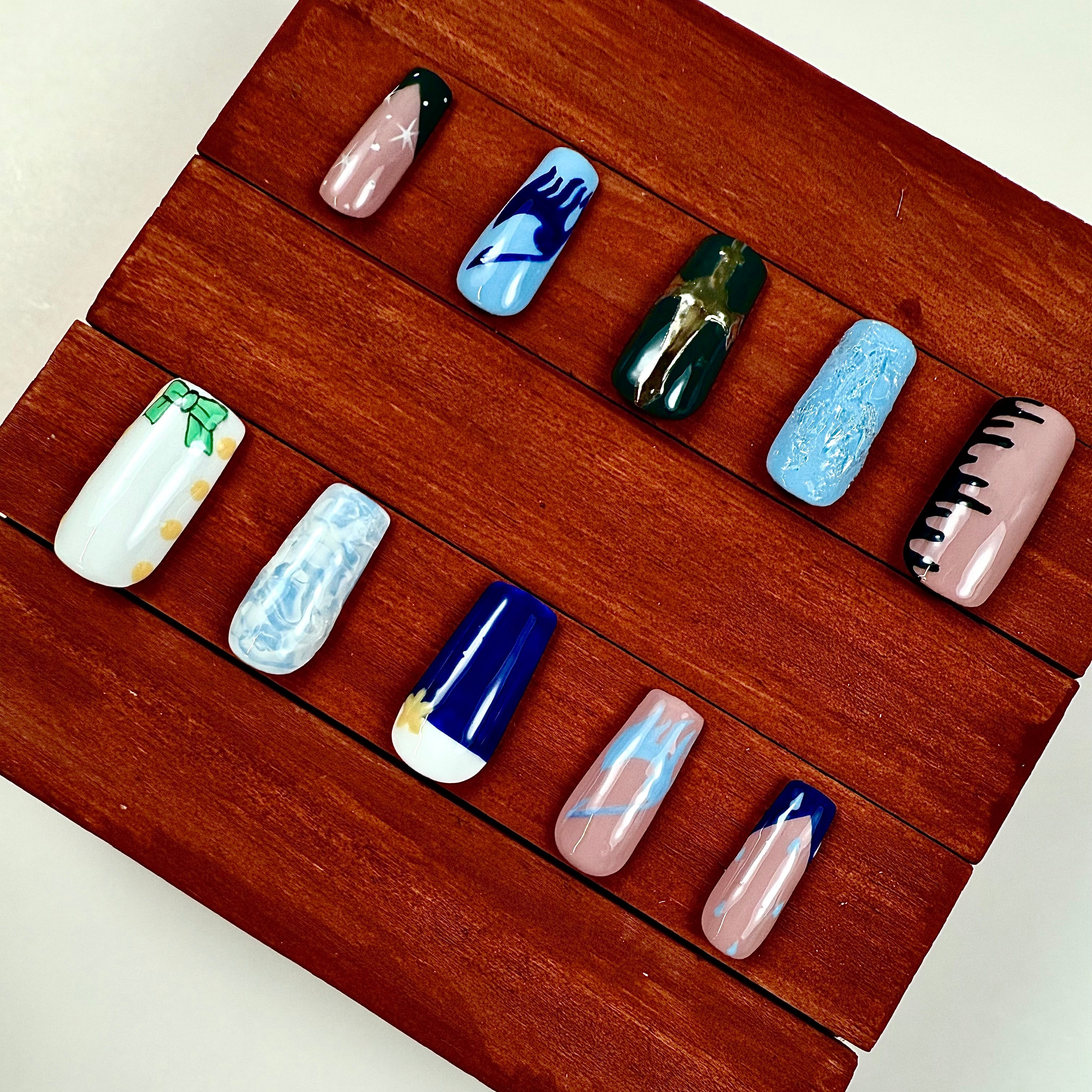 Fairy Tail Grey & Juvia Inspired Press-On Nails | Anime Nail Set