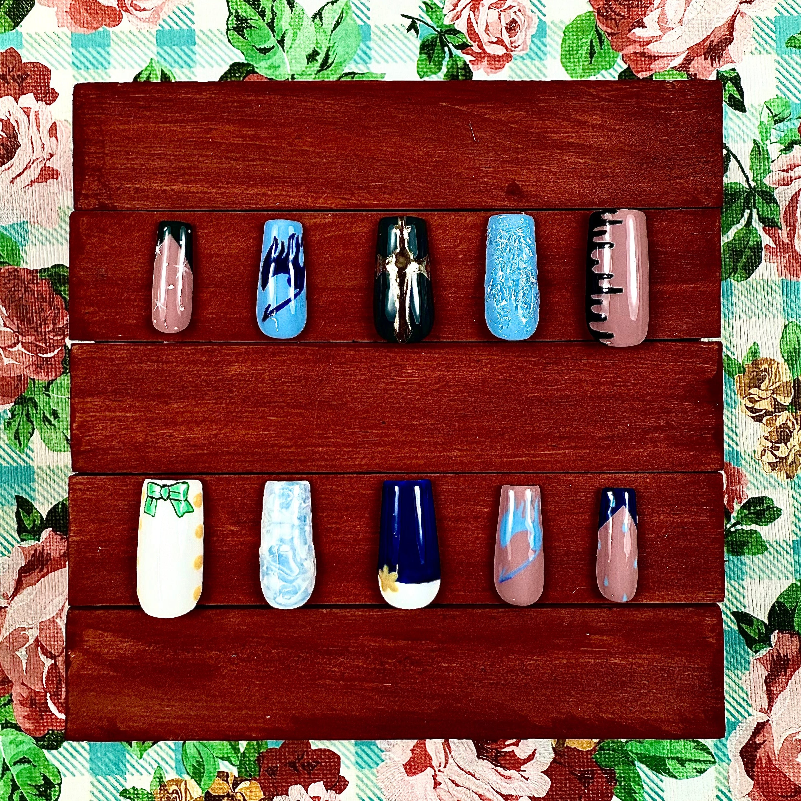 Fairy Tail Grey & Juvia Inspired Press-On Nails | Anime Nail Set