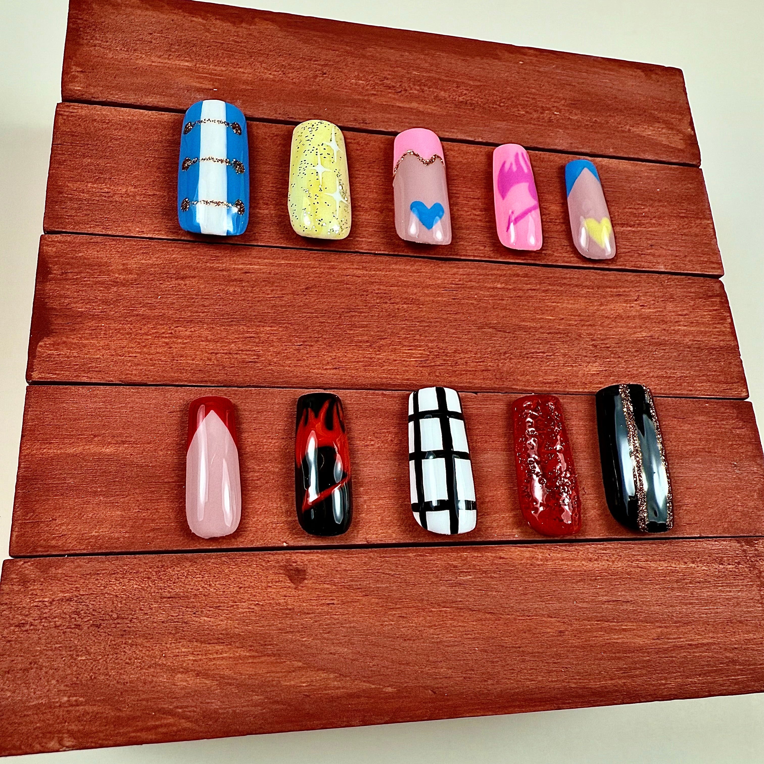 Fairy Tail Inspired Press-On Nails – Natsu & Lucy
