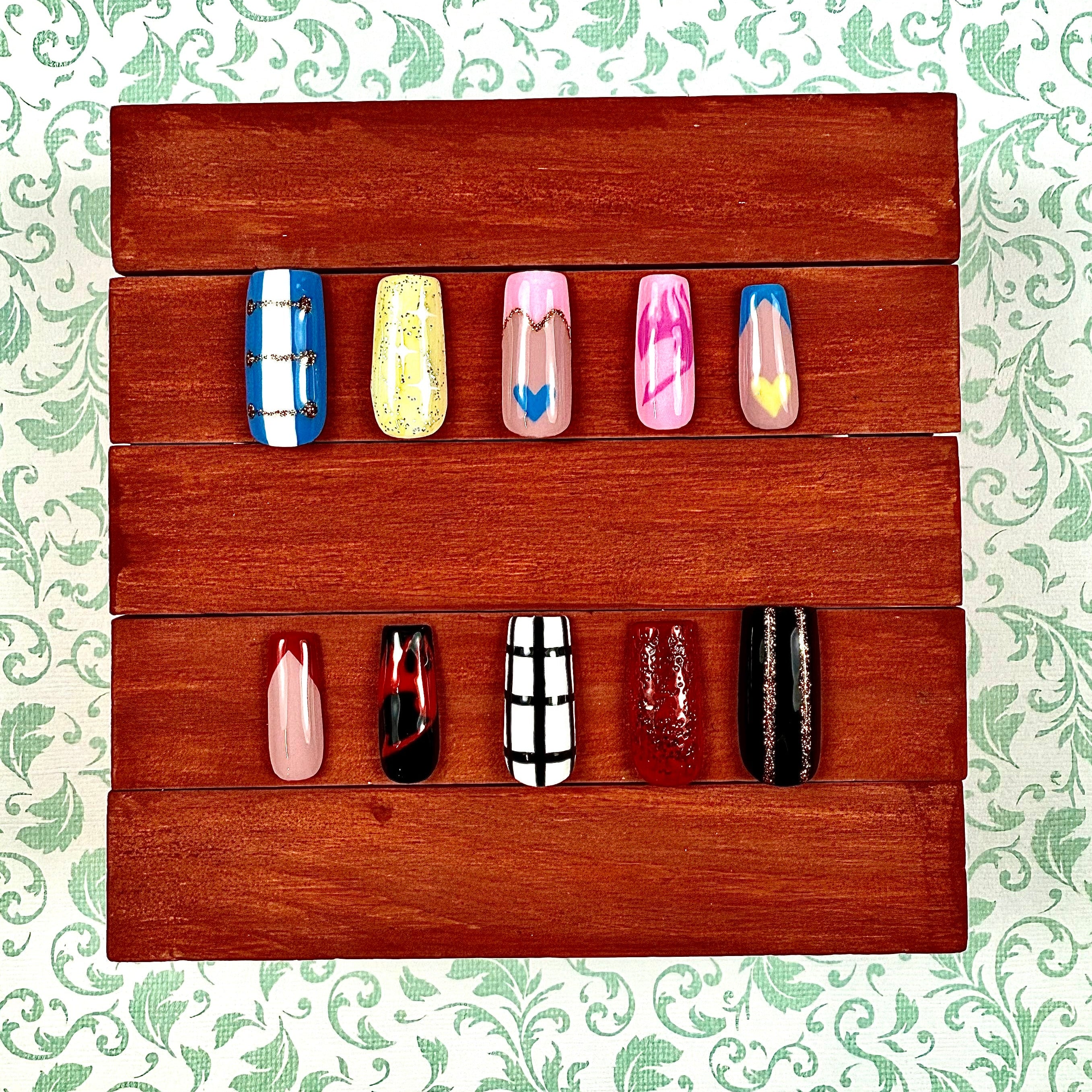 Fairy Tail Inspired Press-On Nails – Natsu & Lucy
