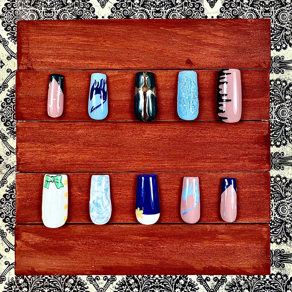 Fairy Tail Grey & Juvia Inspired Press-On Nails | Anime Nail Set