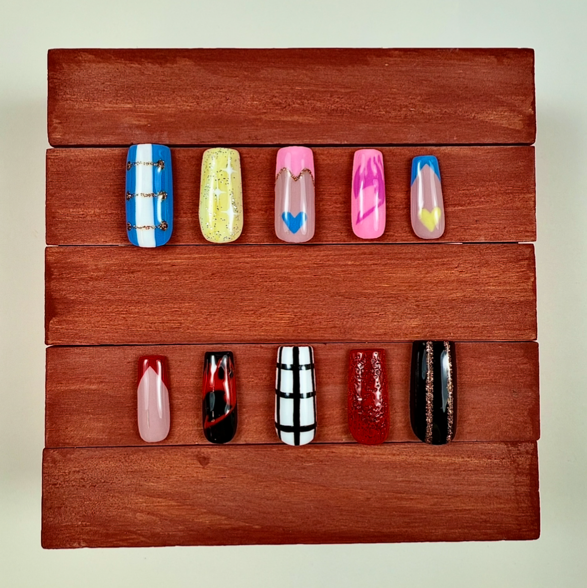 Natsu and Lucy Themed Press On Nails