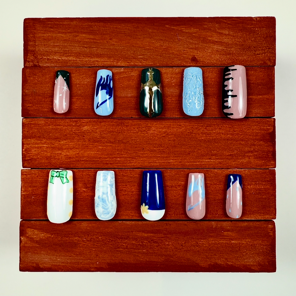 Fairy Tail Grey & Juvia Inspired Press-On Nails | Anime Nail Set